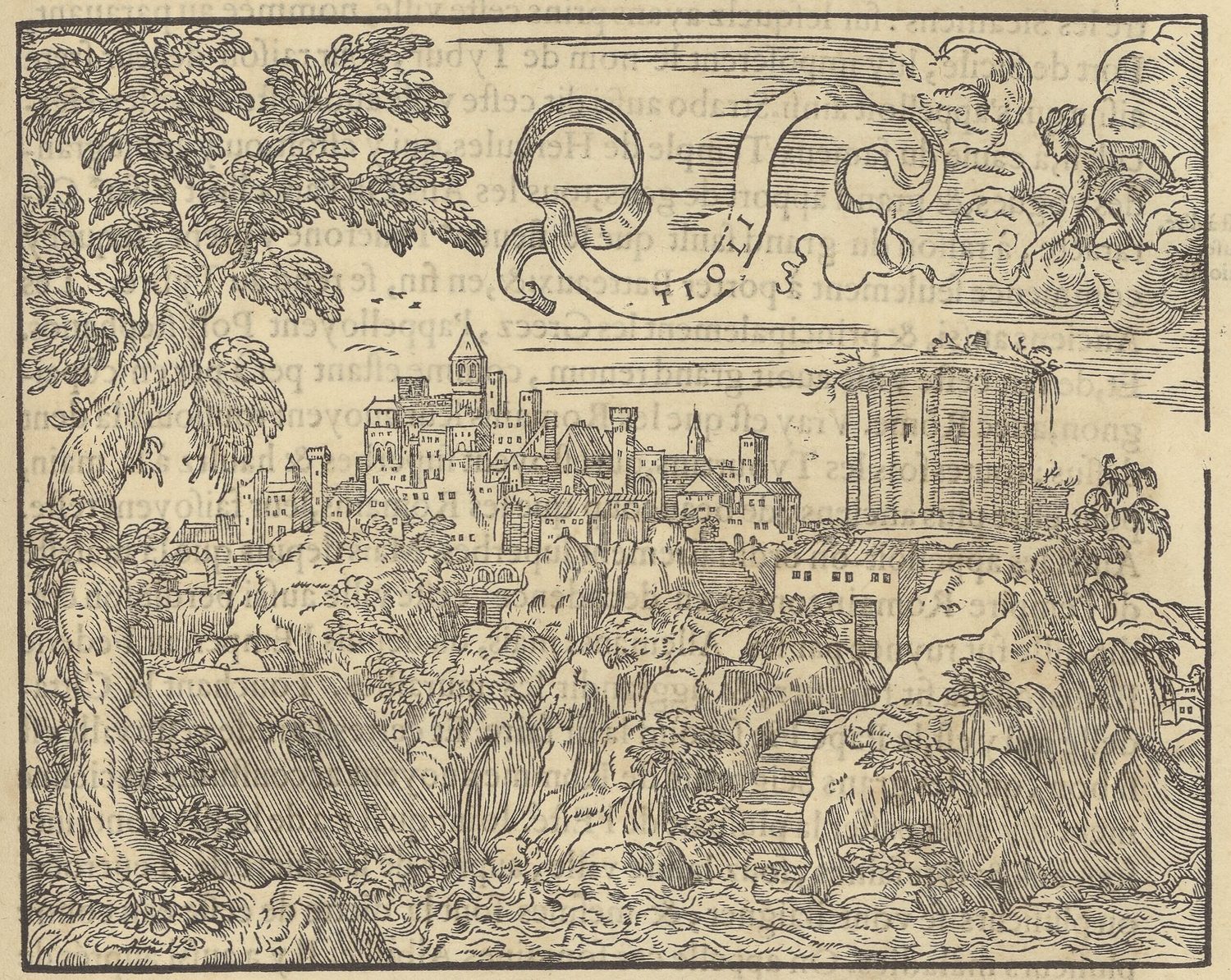 Veduta incisa di Tyoli nel 1564