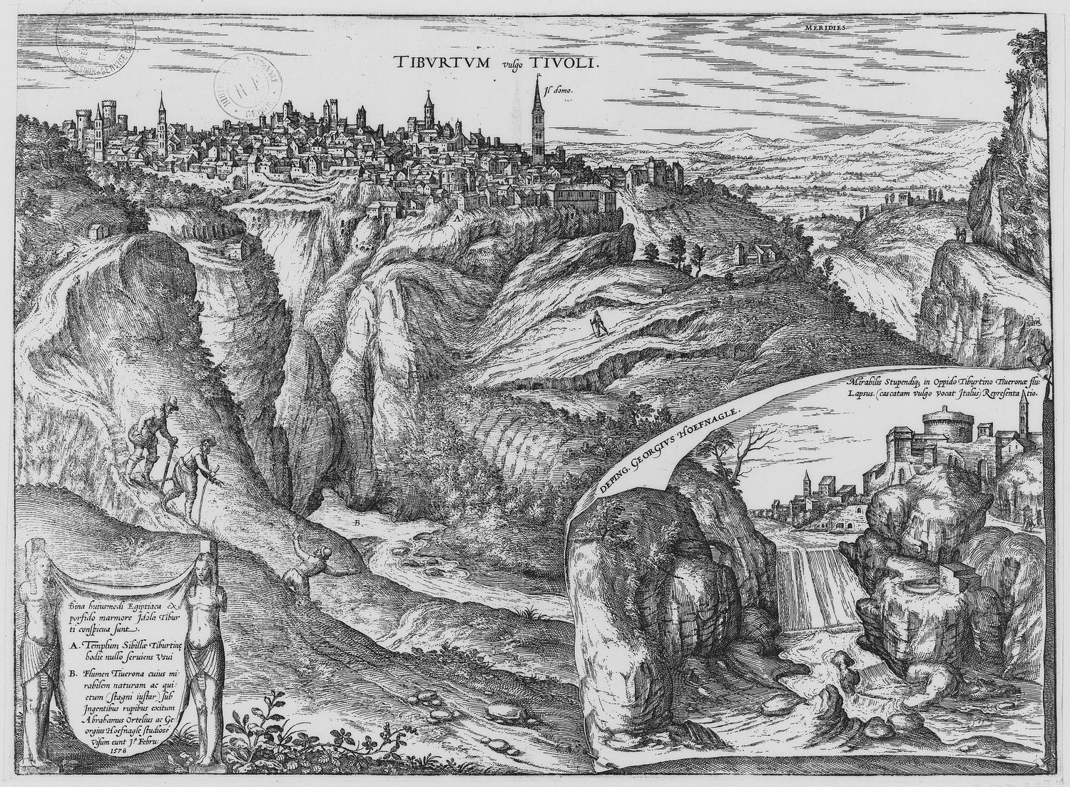 Veduta incisa di Tivoli nel 1578