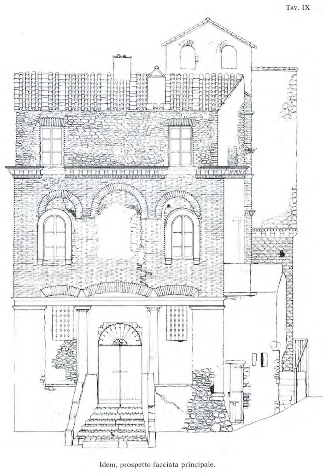 Prospetto principale di S. Stefano ai Ferri, disegno di Petrocchi